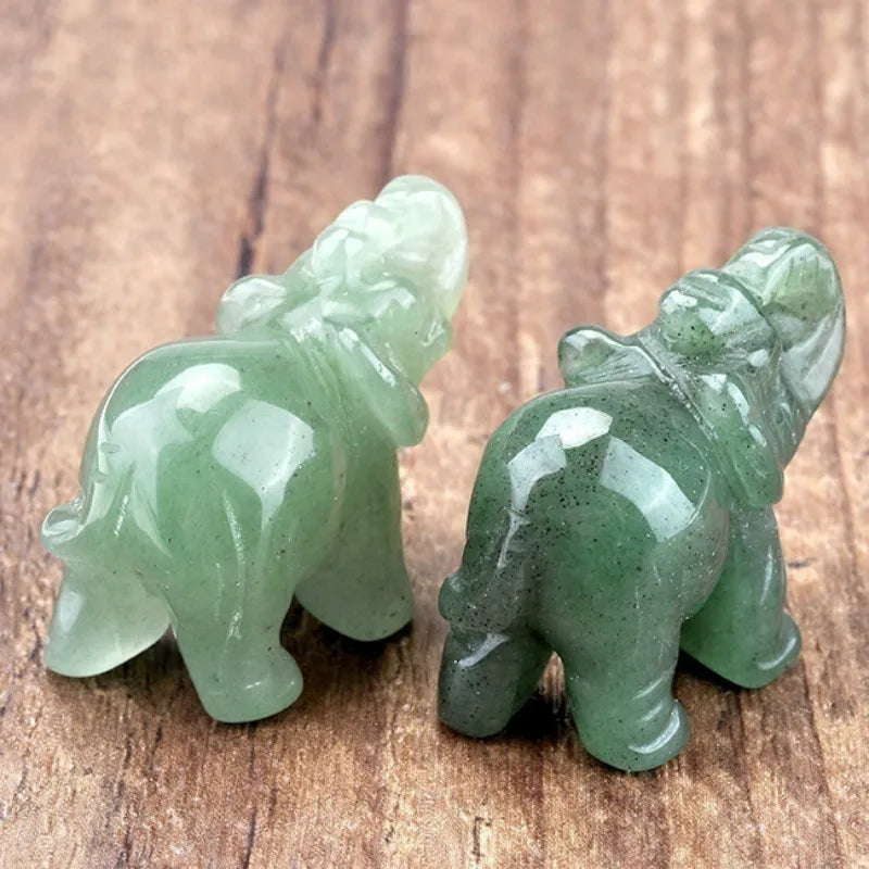 BowLift | Green Aventurine Jade Stone Elephant Statue