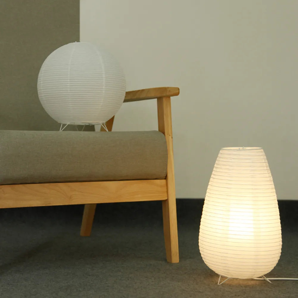 BowLift | Japanese Wabi-Sabi Style Rice Paper Cylinder Lantern Lamp