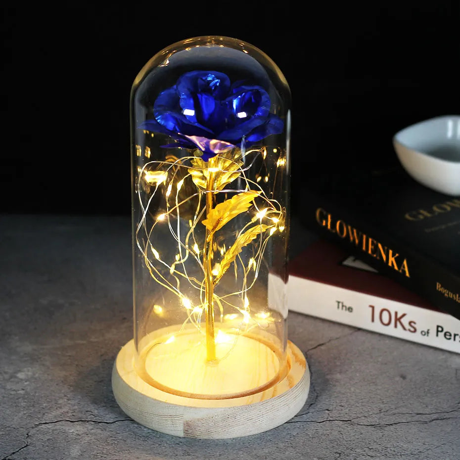 BowLift | Eternal Rose in Glass Dome | Handpicked, LED Lit & Ideal for Romantic Gifts and Home Decor