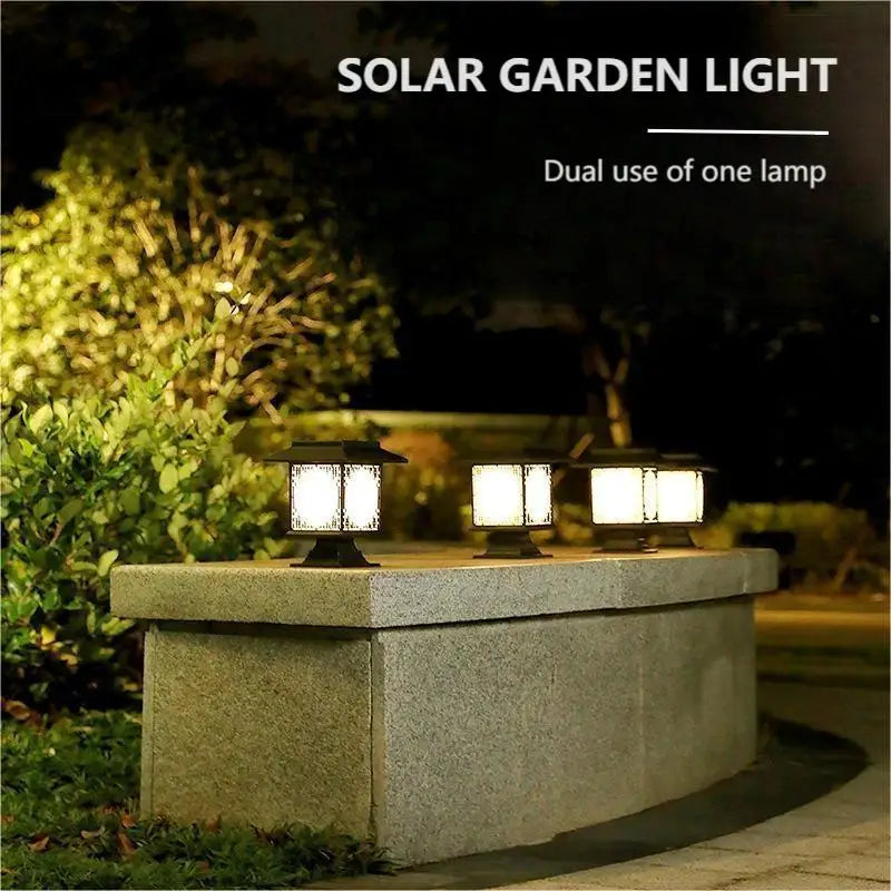 BowLift | Solar LED Garden Lamp – Large Square Lamp with Warm Light and Dual Use