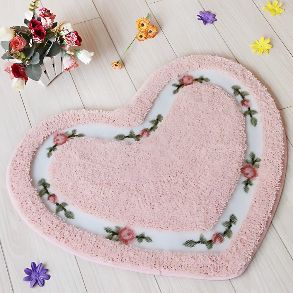 BowLift | Heart Floral Tufted Bath Mat