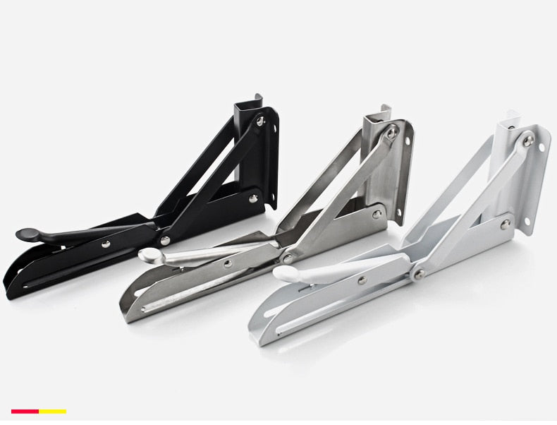 BowLift | 2-piece set collapsible shelf brackets, heavy-duty, made of stainless steel for tables, motorhomes and space-saving