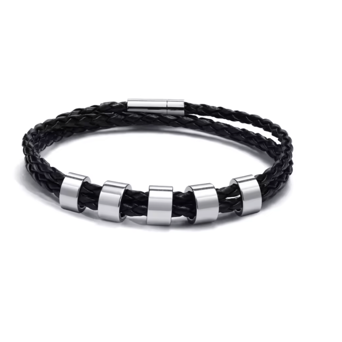 BowLift | Men's braided bracelet with personalized name beads