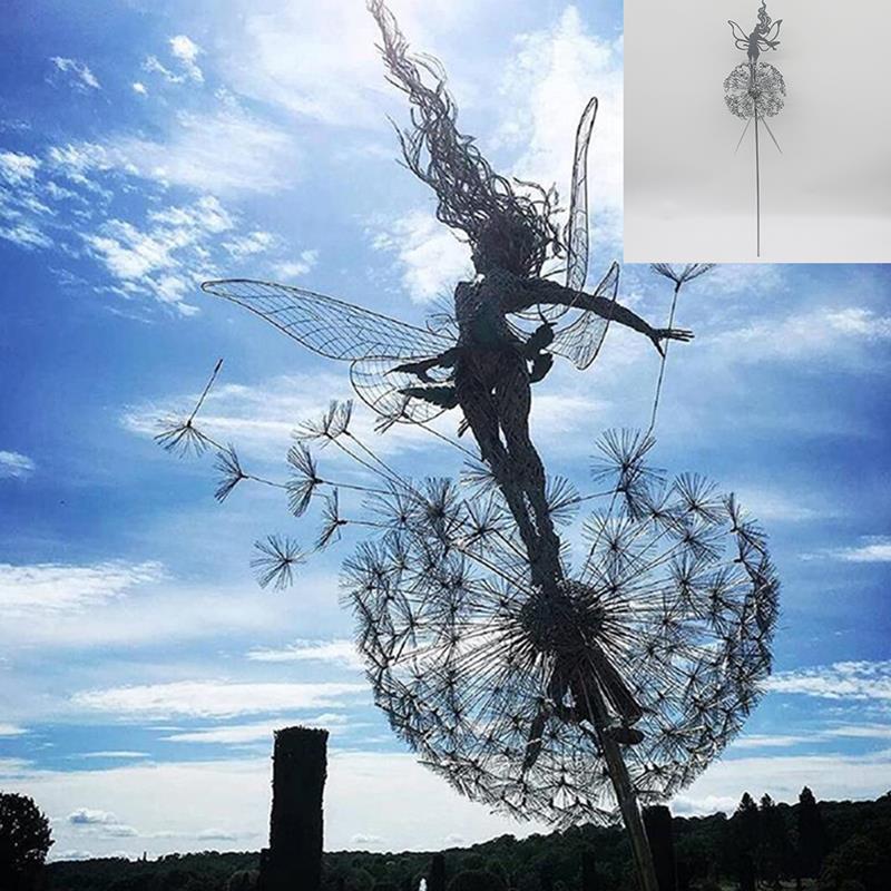 BowLift | Fairies and Dandelions Dancing Together Sculpture for Outdoor Garden