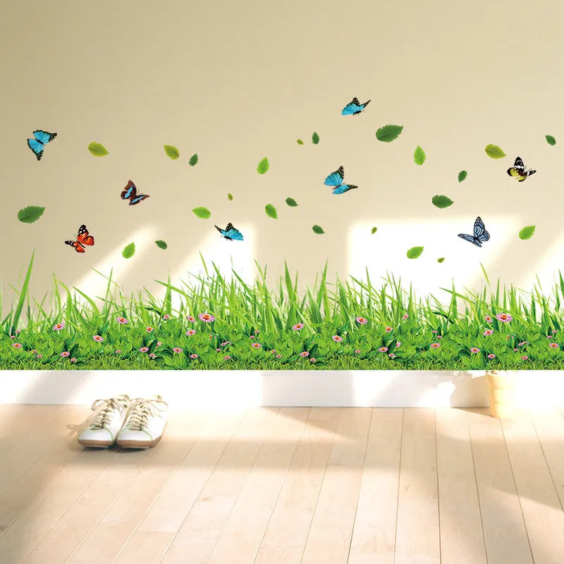 BowLift | Serene Springtime Butterfly Green Grass Wall Stickers