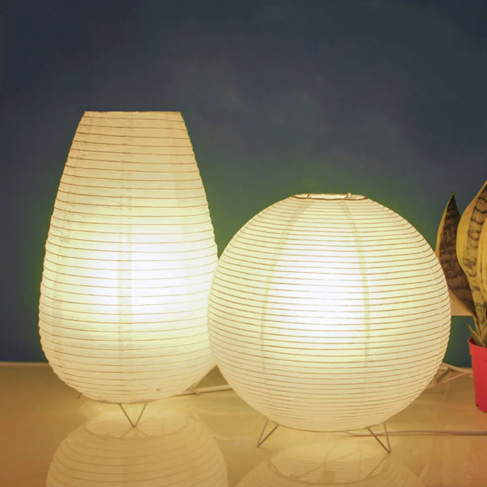 BowLift | Japanese Wabi-Sabi Style Rice Paper Cylinder Lantern Lamp