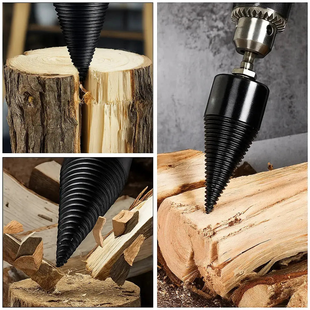 BowLift | Wood drill attachment – Efficient splitting attachment for firewood quickly and easily
