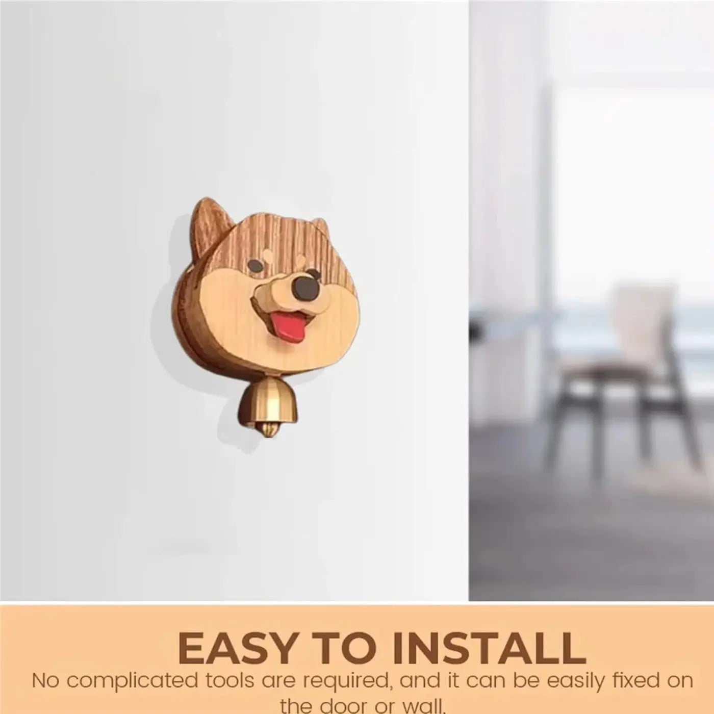 BowLift | Wooden Glockenspiel Door Bell Shiba Inu – Cute & Welcoming Charm