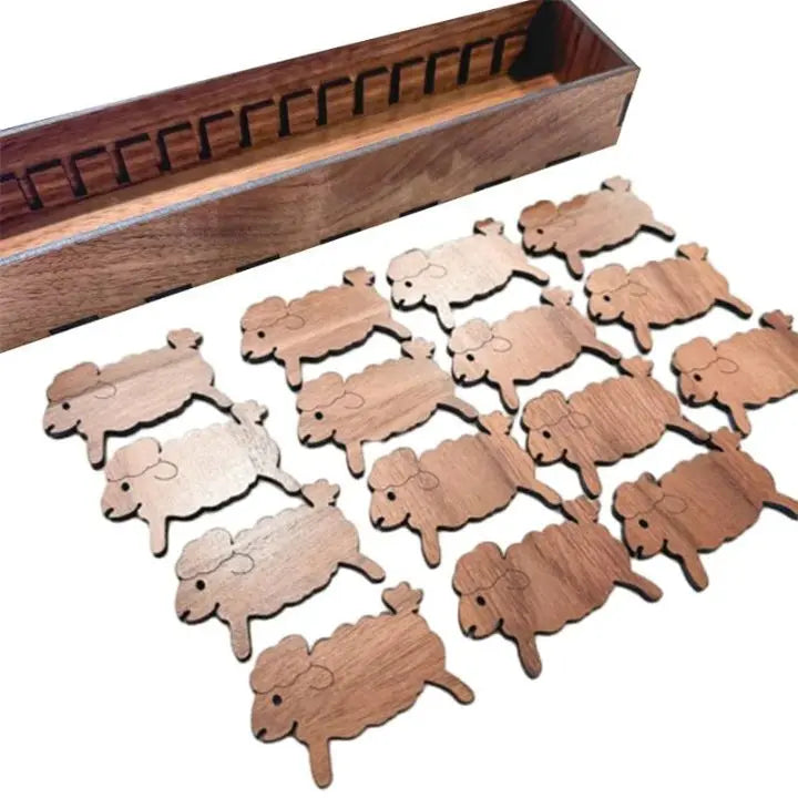 BowLift | Wooden Bobbin Set with Animal Motifs – Organizer for Embroidery Floss (15 Bobbins)