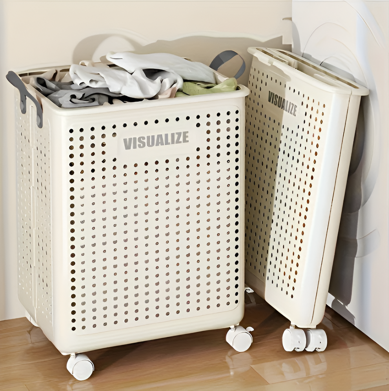 BowLift | FoldaRoll Foldable Laundry Basket with Wheels – Space-Saving Laundry Hamper for Home Organisation