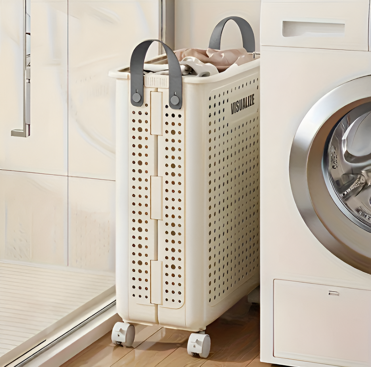 BowLift | FoldaRoll Collapsible Laundry Basket – Wheeled Rolling Hamper