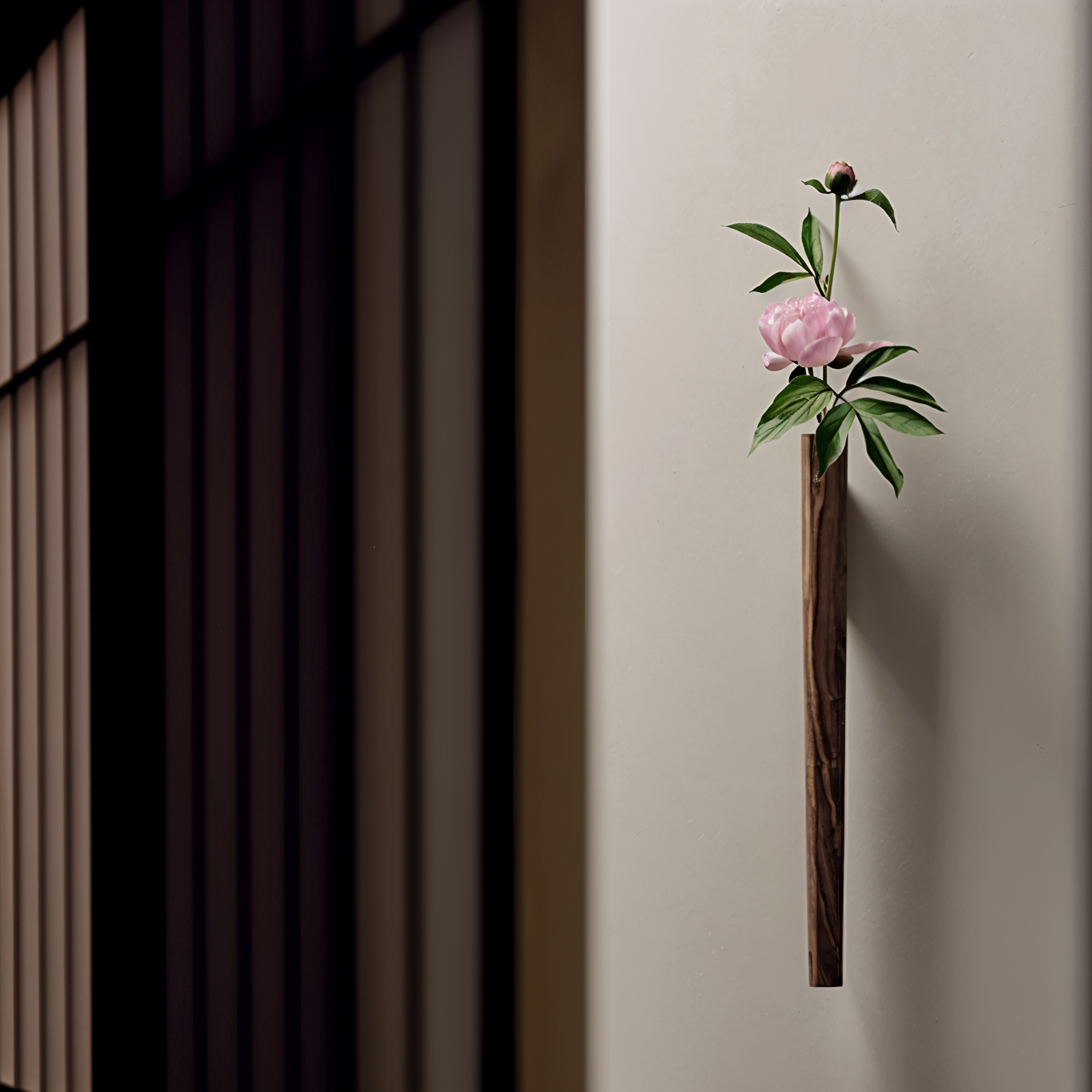 BowLift | FreshFloret Wall-Mounted Wooden Vase – Solid Beech & Walnut Flower Display