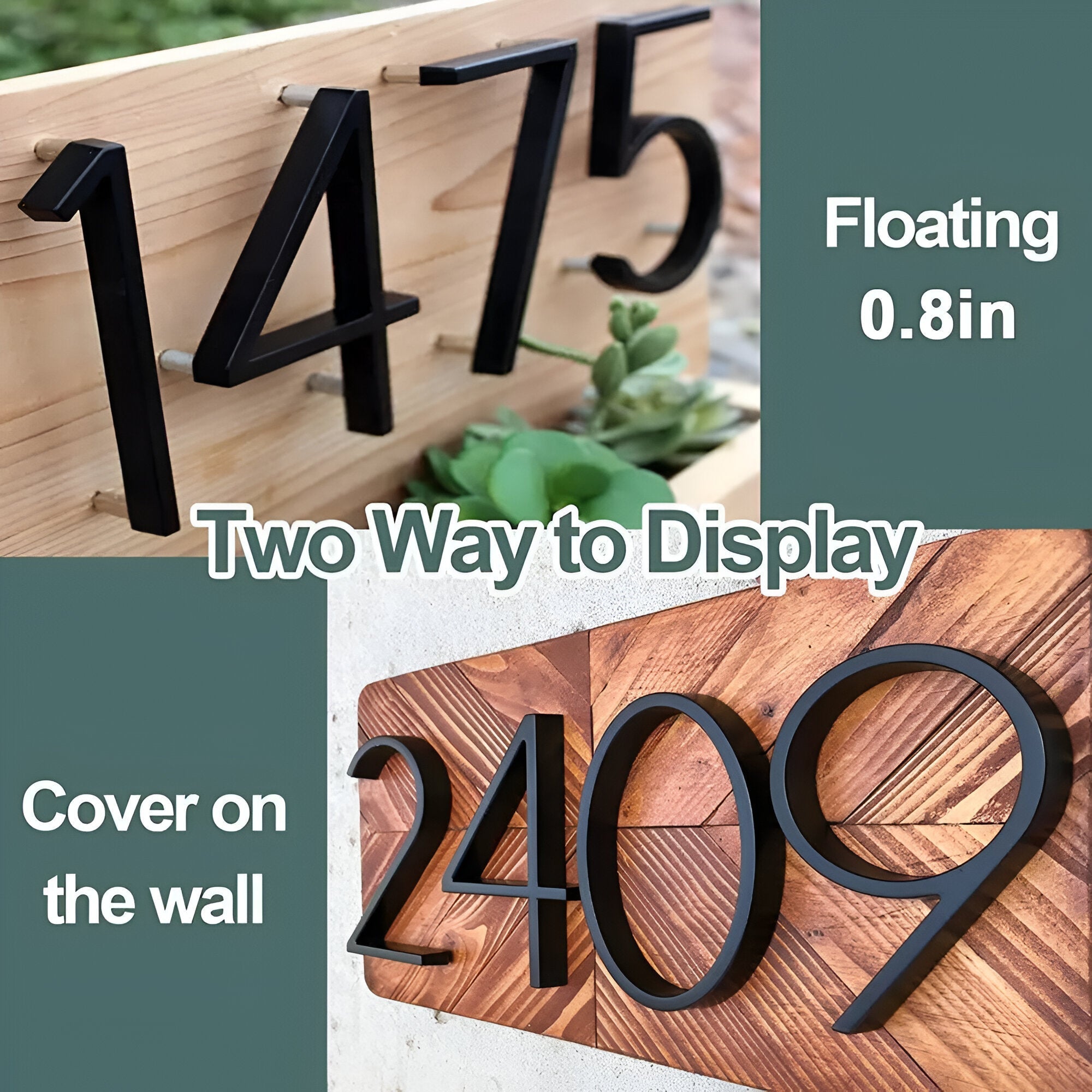 BowLift | Black Full House Number - House Number Modern - House Number Sign