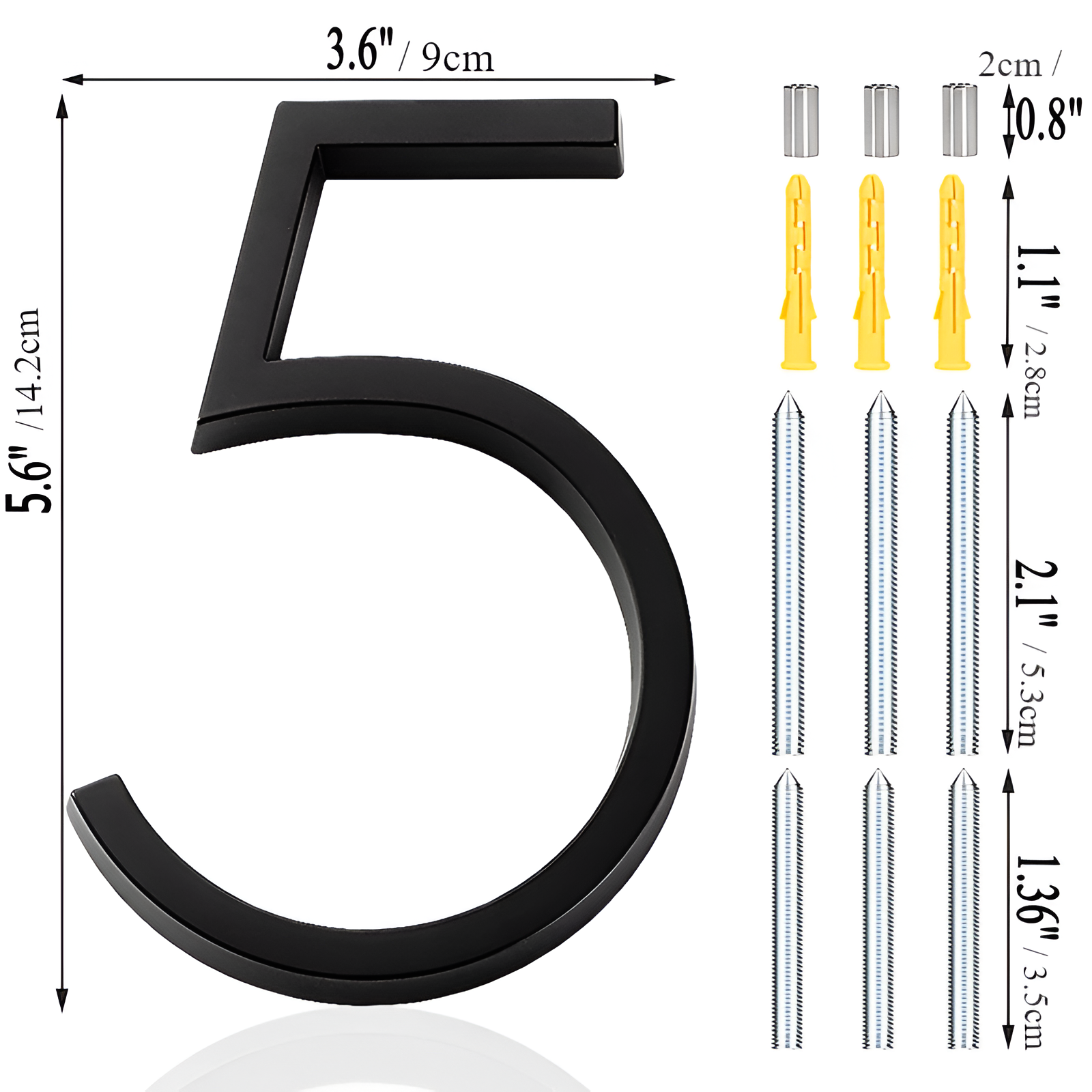 BowLift | Black Full House Number - House Number Modern - House Number Sign