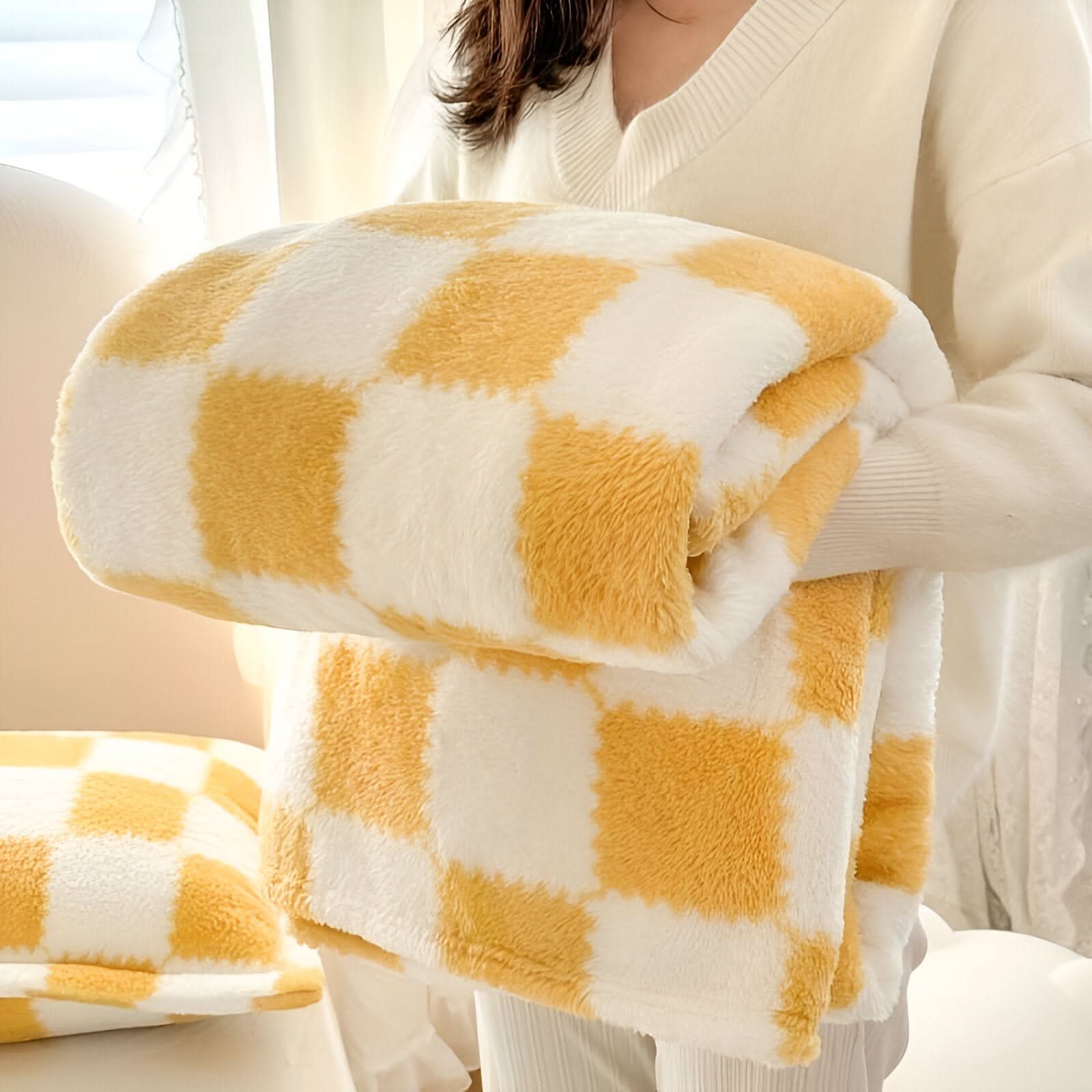 BowLift | SNUGSPOT – Colorful Checkered Fleece Blanket