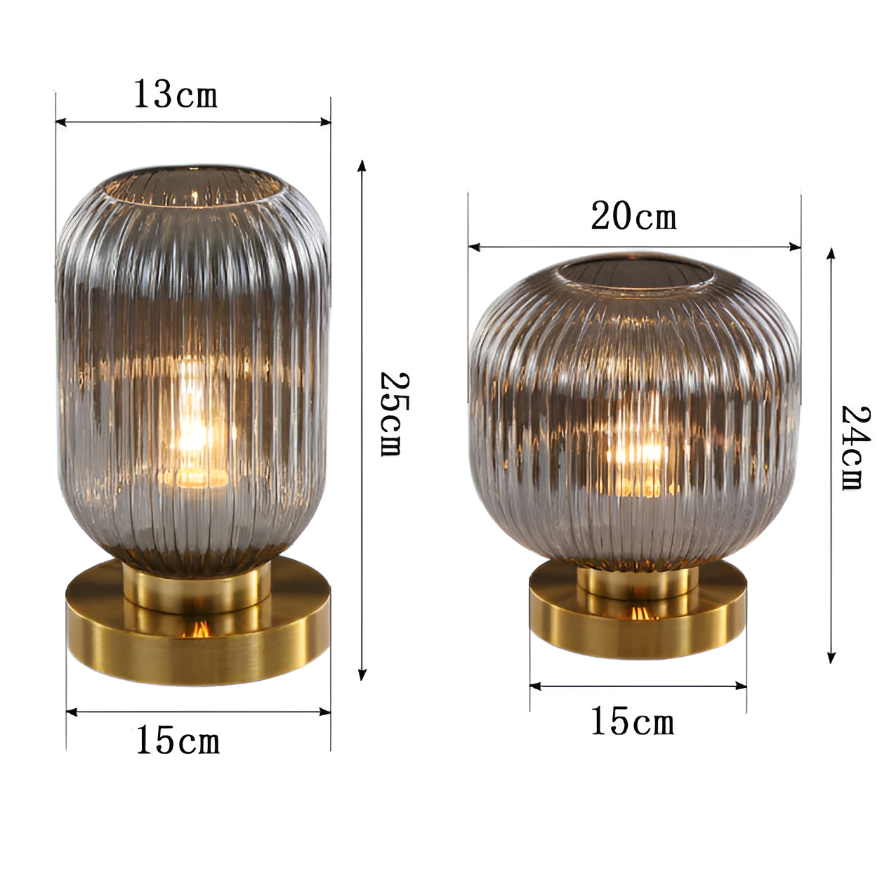 BowLift | Nordic Table Lamp with Ribbed Glass