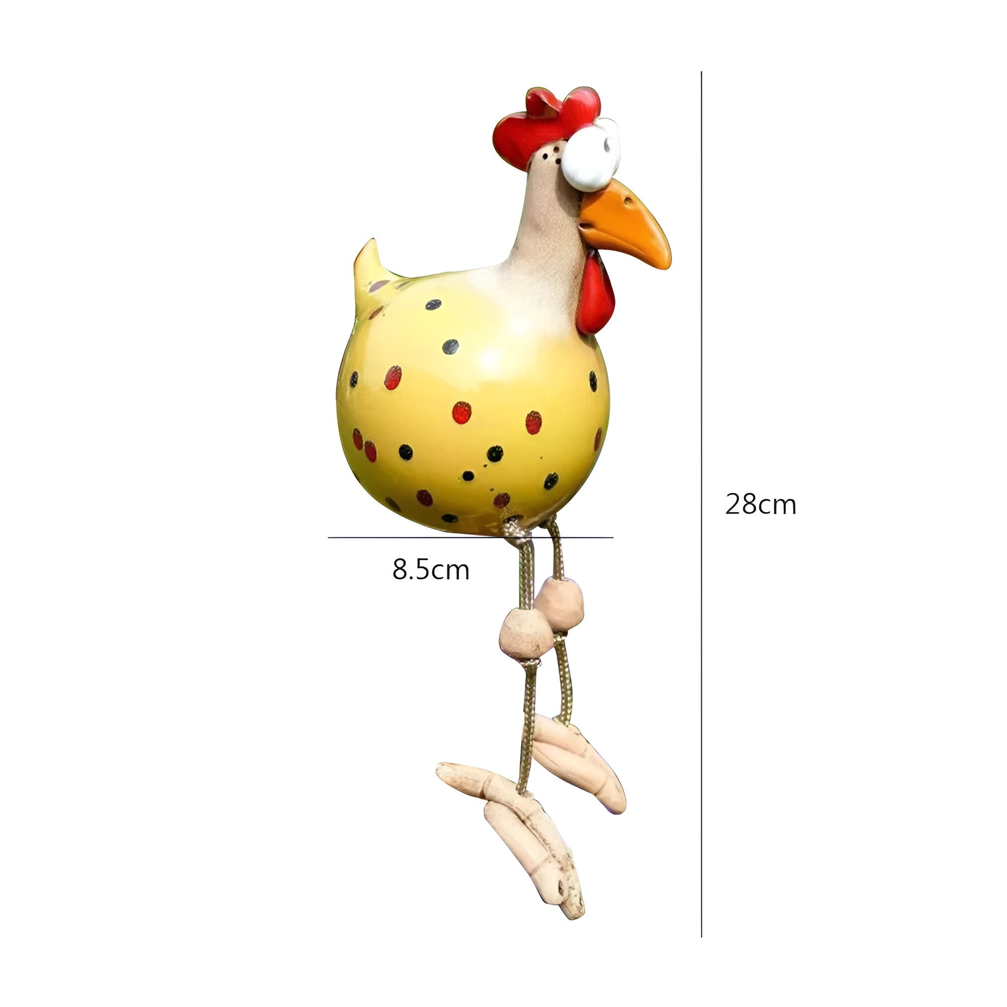 BowLift | Large Eyes Chicken Statue - Weatherproof Resin Craft - Rooster Garden Statue