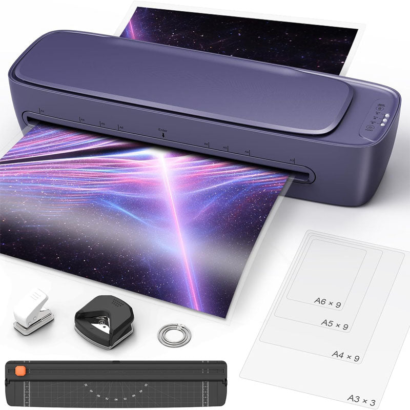 BowLift | 13-inch 9 in 1 Hot & Cold Pouch Laminating Machine 60s Warm-Up No Jam laminator Machine 11x17 with 30 Laminating Sheets for Home Office Use