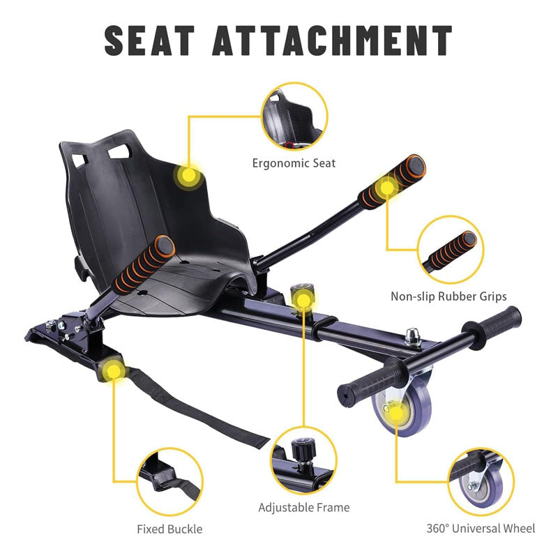 BowLift | Hoverboard Seat Attachment for 6.5" 8" 10" into Self Balancing Scooter  Grips Control Adjustable Frame Length and 220 LBS Load Capacity