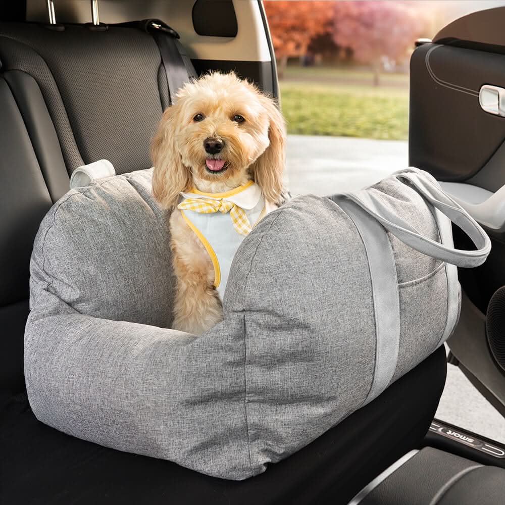 BowLift | Dog seat bed with safety belt & non-slip base for car & home