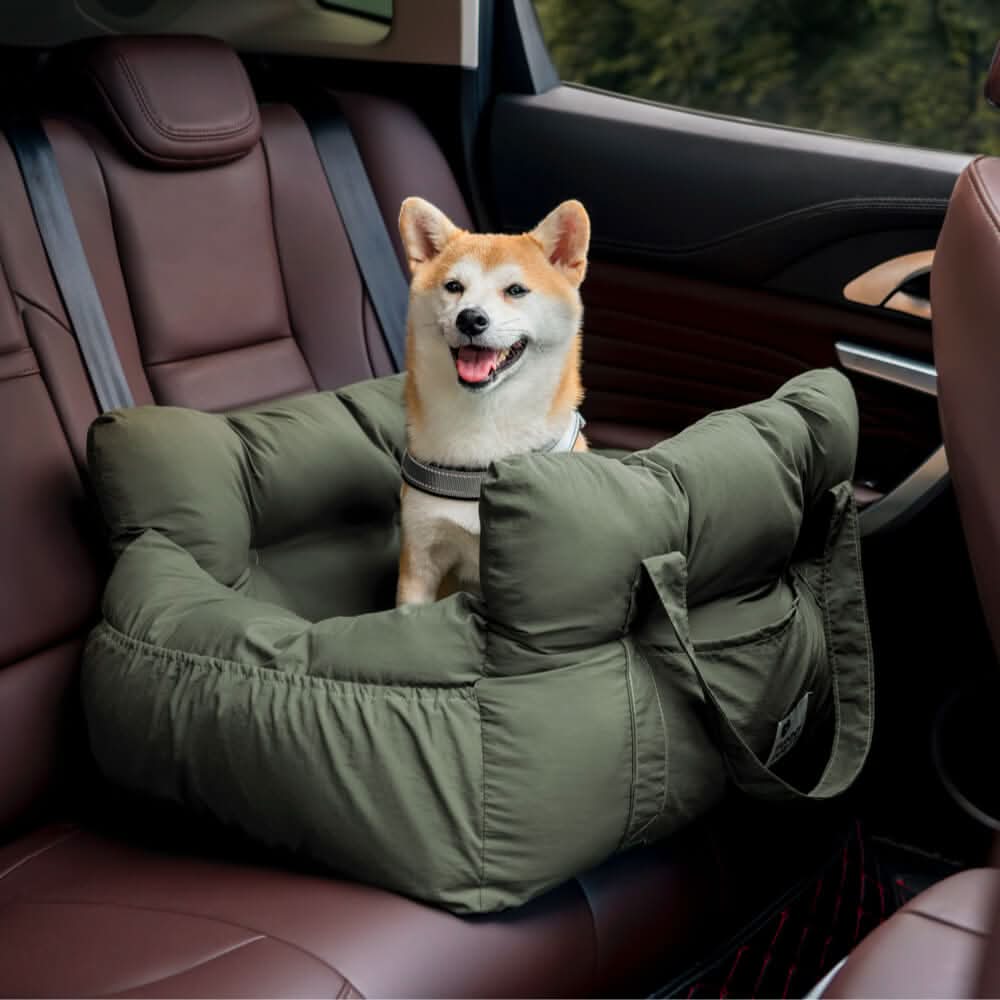 BowLift | Dog seat bed with safety belt & non-slip base for car & home