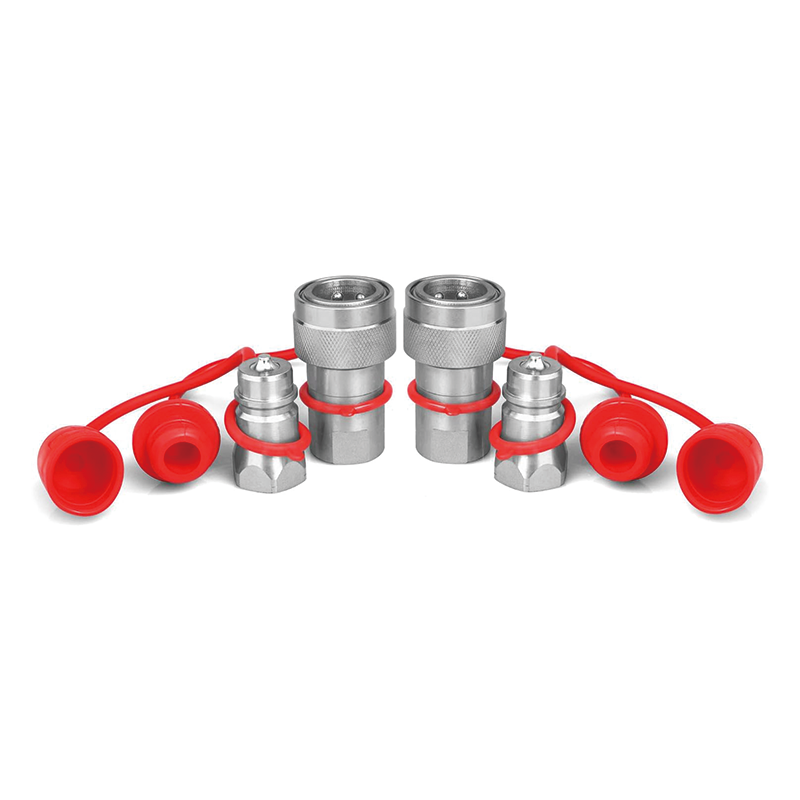 BowLift | 1/2" Hydraulic Quick Connect Tractor Couplers with Dust Caps,ISO 5675 Hydraulic Quick Coupler,for Bobcat Case, Kubota