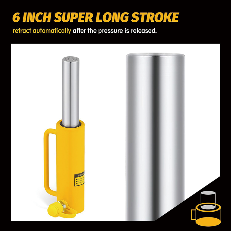 BowLift | 10 ton Hydraulic Cylinder Jack,6 Inch Stroke Portable Hydraulic Ram Industrial Lifting Jack,with Quick Connector Portable Hydraulic Solid Jack Hydraulic Lifting Cylinders