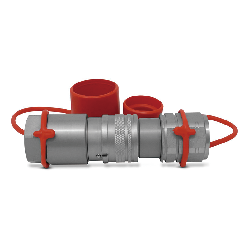 BowLift | 1/2" Flat Face Hydraulic Couplers,Quick Connect Couplers with Red Dust Caps,Hydraulic Fittings,Pioneer Hydraulic Couplers for Bobcat Case