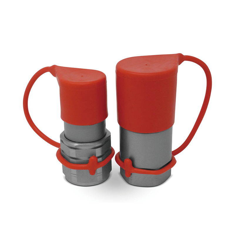 BowLift | 1/2" Flat Face Hydraulic Couplers,Quick Connect Couplers with Red Dust Caps,Hydraulic Fittings,Pioneer Hydraulic Couplers for Bobcat Case