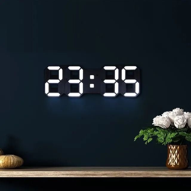 BowLift | LumiSync 3D LED Wall Clock – Modern Digital Clock with Dimmer Lighting