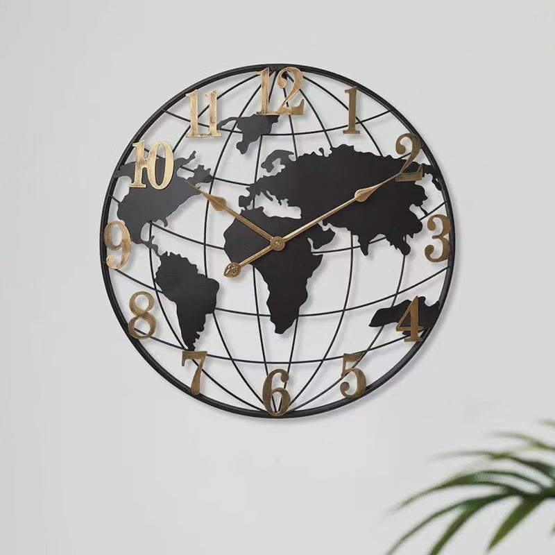 BowLift | 60cm Large World Map Wall Clock
