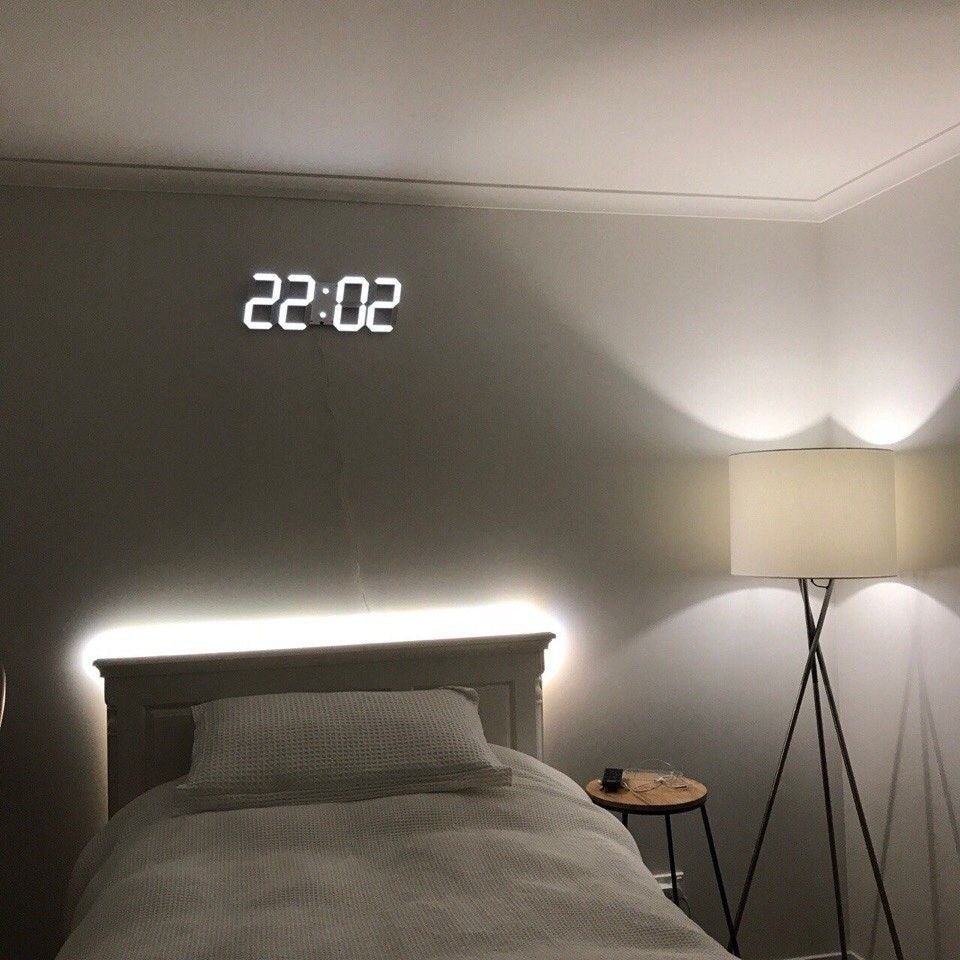 BowLift | LumiSync 3D LED Wall Clock – Modern Digital Clock with Dimmer Lighting