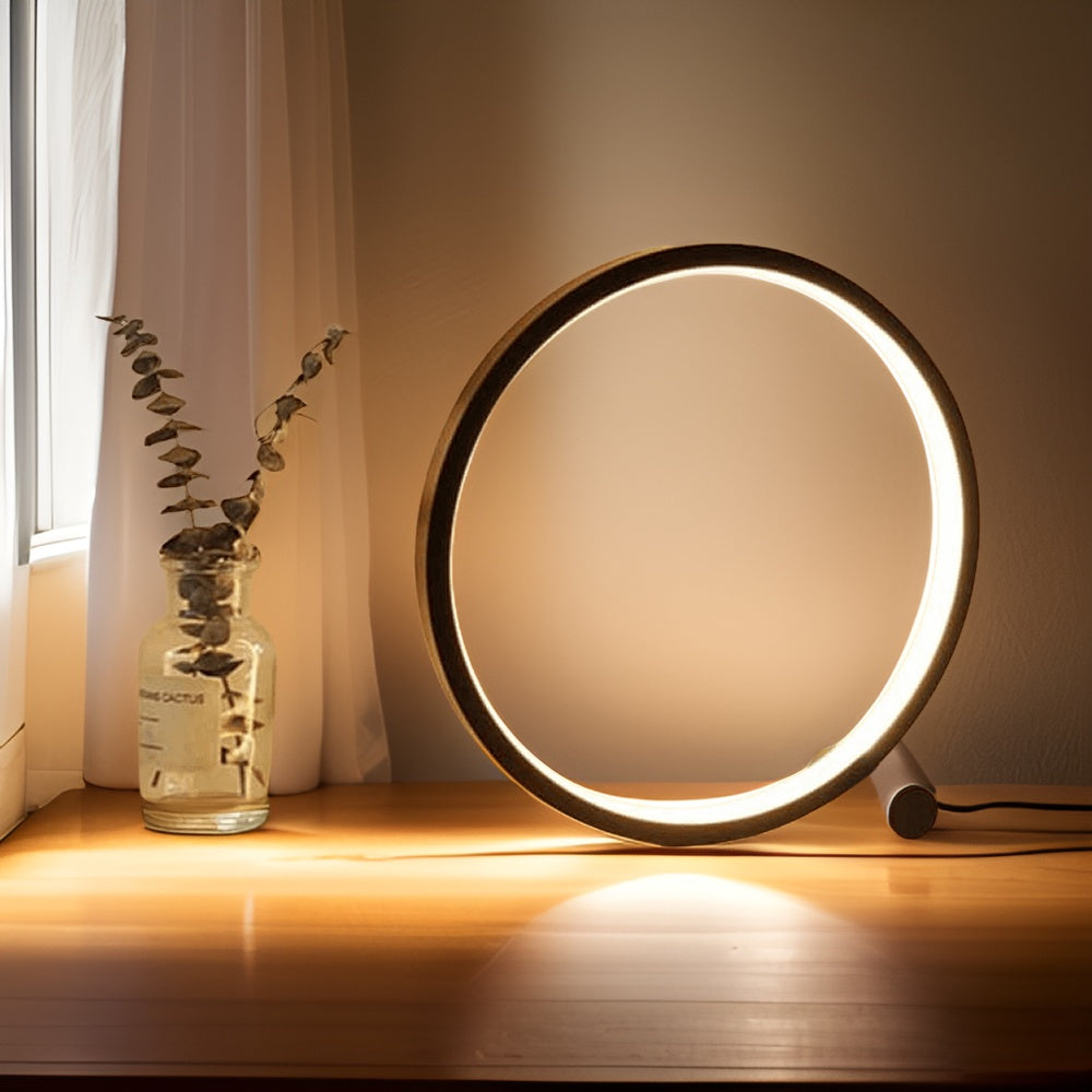 BowLift | Halo Glo Lamp – minimalistic dimmable round LED table lamp