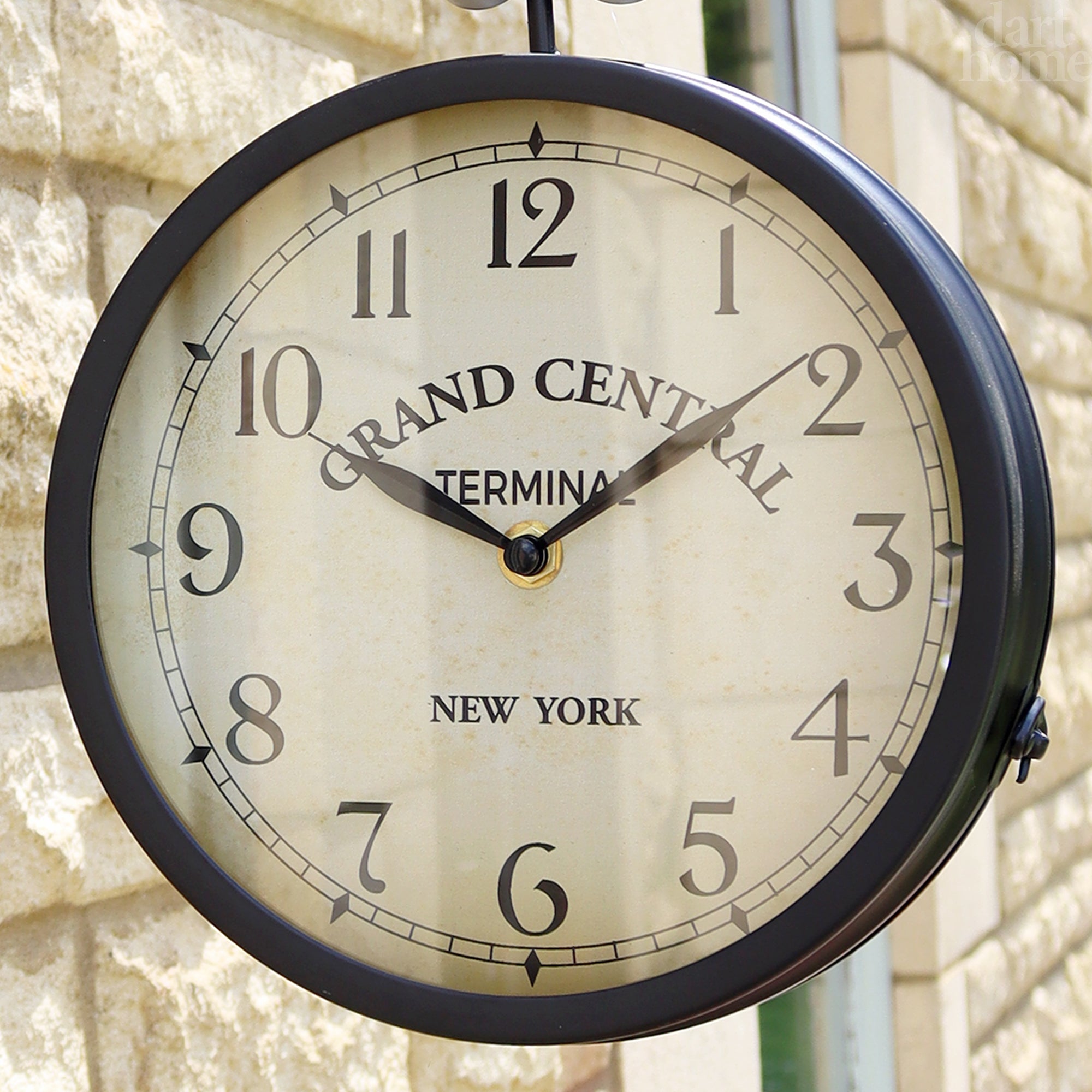 BowLift | Black Double Sided Railway Outdoor Clock