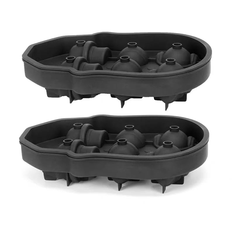 BowLift | 10 Pcs 3D Skull-Shaped Ice Molds For Whiskey: Non-Spill Lid, Silicone Tray Creates Intricate Ice Cubes For Cocktails