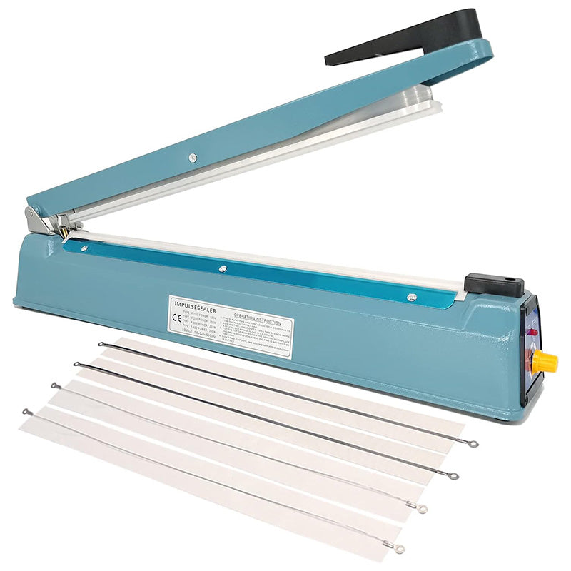 BowLift | 16 inch Impulse Sealer Heat Sealer Metal Plastic Bag Sealer Heat Seal Mylar Bag Sealer Sealing Machine with 4 Repair Kit