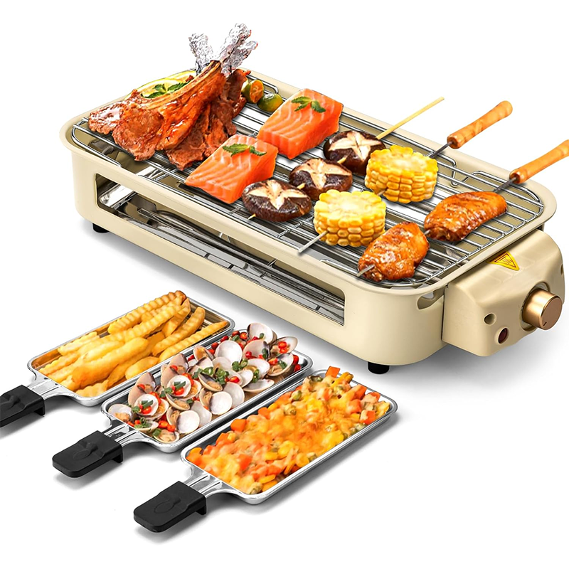 BowLift | 1500W Electric Indoor Grill, 2 In 1 Kitchen Indoor Grill With Grill Grid And Non-Stick Cooking Removable Plate, Temperature Control, Dishwasher Safe, Smokeless Grill