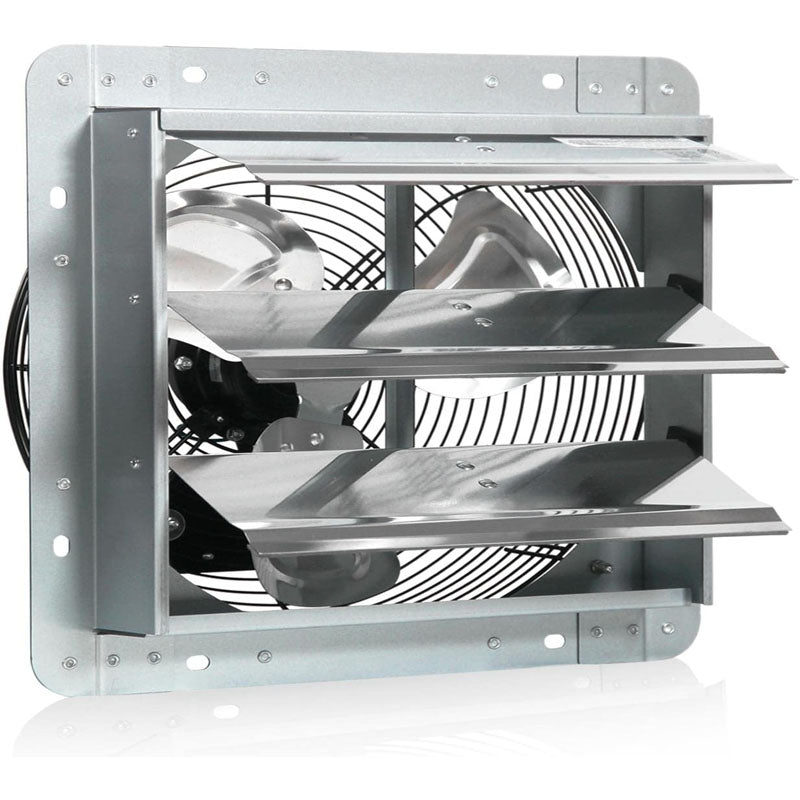 BowLift | 12 Inch Industrial Ventilation Extractor Automatic Aluminum Shutter High Speed 1800CFM Vent fan for Commercial Greenhouse Attic Shed Shop