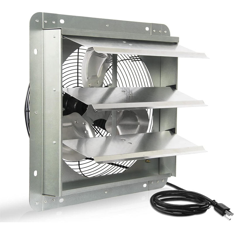 BowLift | 14 Inch Industrial Ventilation Extractor Automatic Aluminum Shutter High Speed 1950CFM Vent fan for Commercial Greenhouse Attic Shed Shop