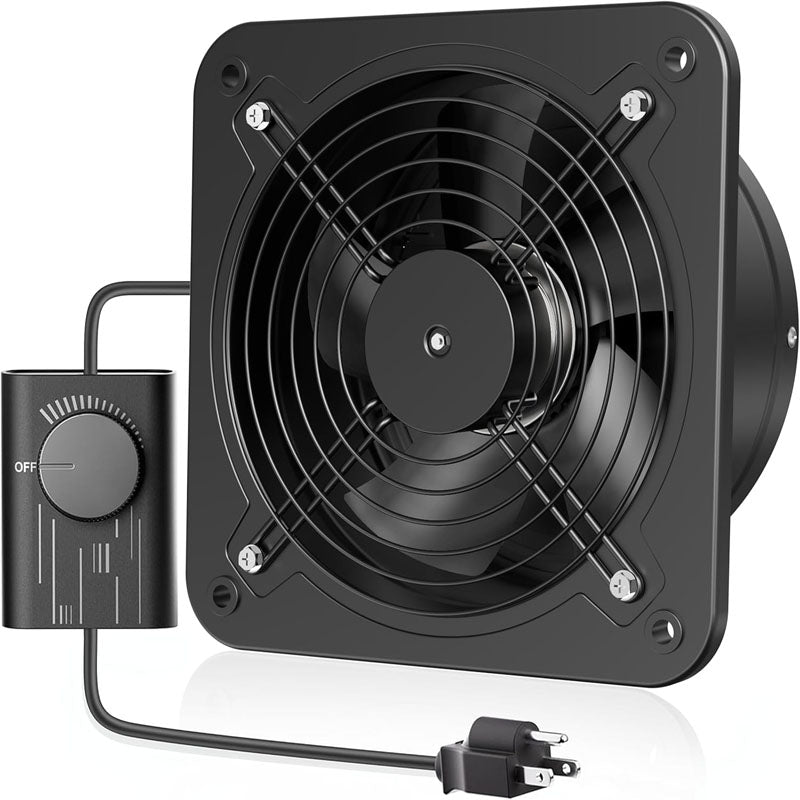 BowLift | 10 Inch Industrial Ventilation Extractor with Speed Controller 988 CFM Kitchen Exhaust Fan  for Ceiling Bathroom Basement Attic Window Ventilation