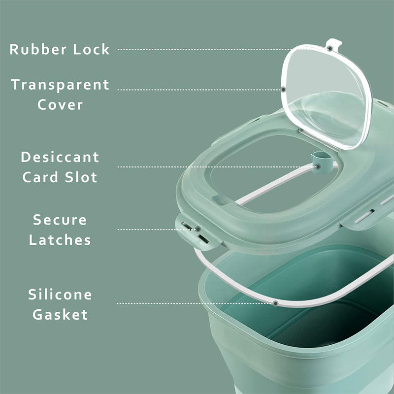 BowLift | Grain Rice Food Storage Container, Foldable, With Roller Seal Lock Lid