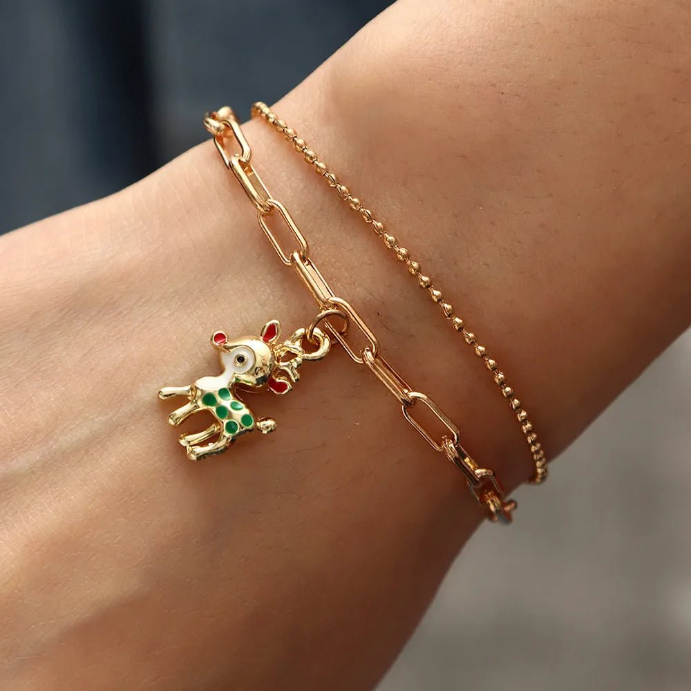 BowLift | Adjustable, gold-plated, festive charm bracelet for Christmas mood