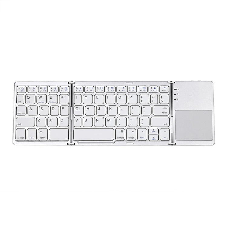 BowLift | B033 Rechargeable 3-fold foldable 64 Keys Bluetooth Wireless Keyboard with Touchpad (Silver)