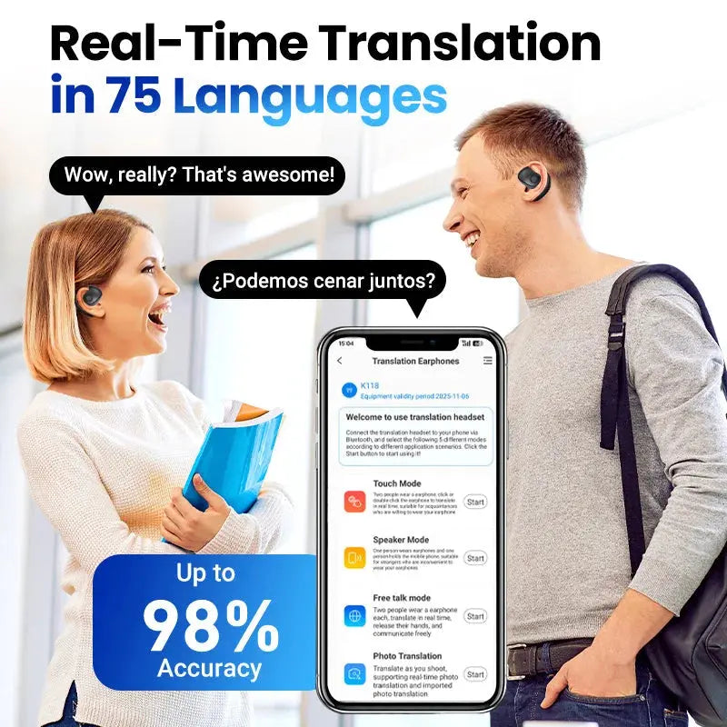 BowLift | Wireless Bluetooth Translation Earbuds – Real-Time Language Assistance Worldwide