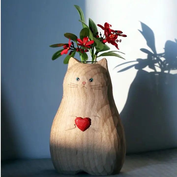 BowLift | Cat wooden vase – Decor & gift for cat lovers