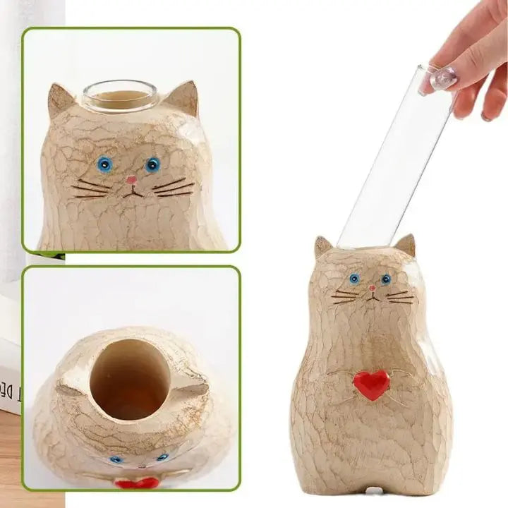 BowLift | Cat wooden vase – Decor & gift for cat lovers