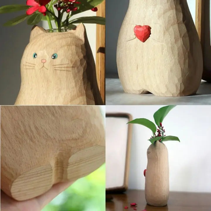 BowLift | Cat wooden vase – Decor & gift for cat lovers
