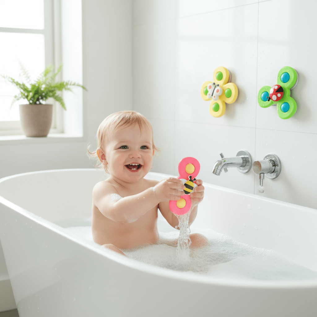 BowLift | Colorful Insect Fidget Spinner, Learning Bath Toy for Children