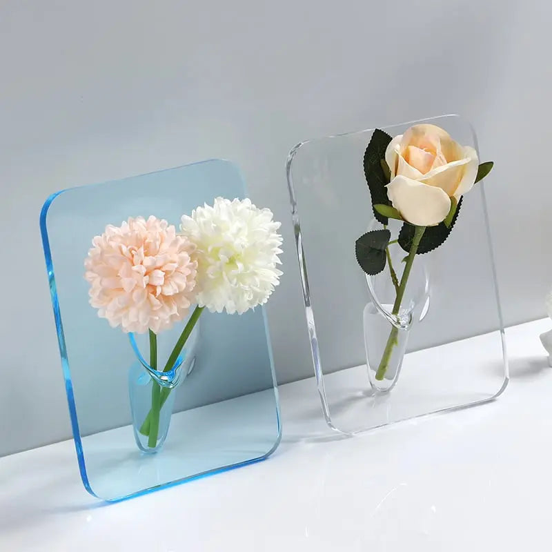 BowLift | Clear Acrylic Picture Frame Vase – Elegant Home Décor for Single Stems