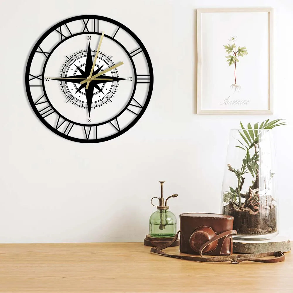 BowLift | DirectionalChart - Nautical Compass Wall Clock